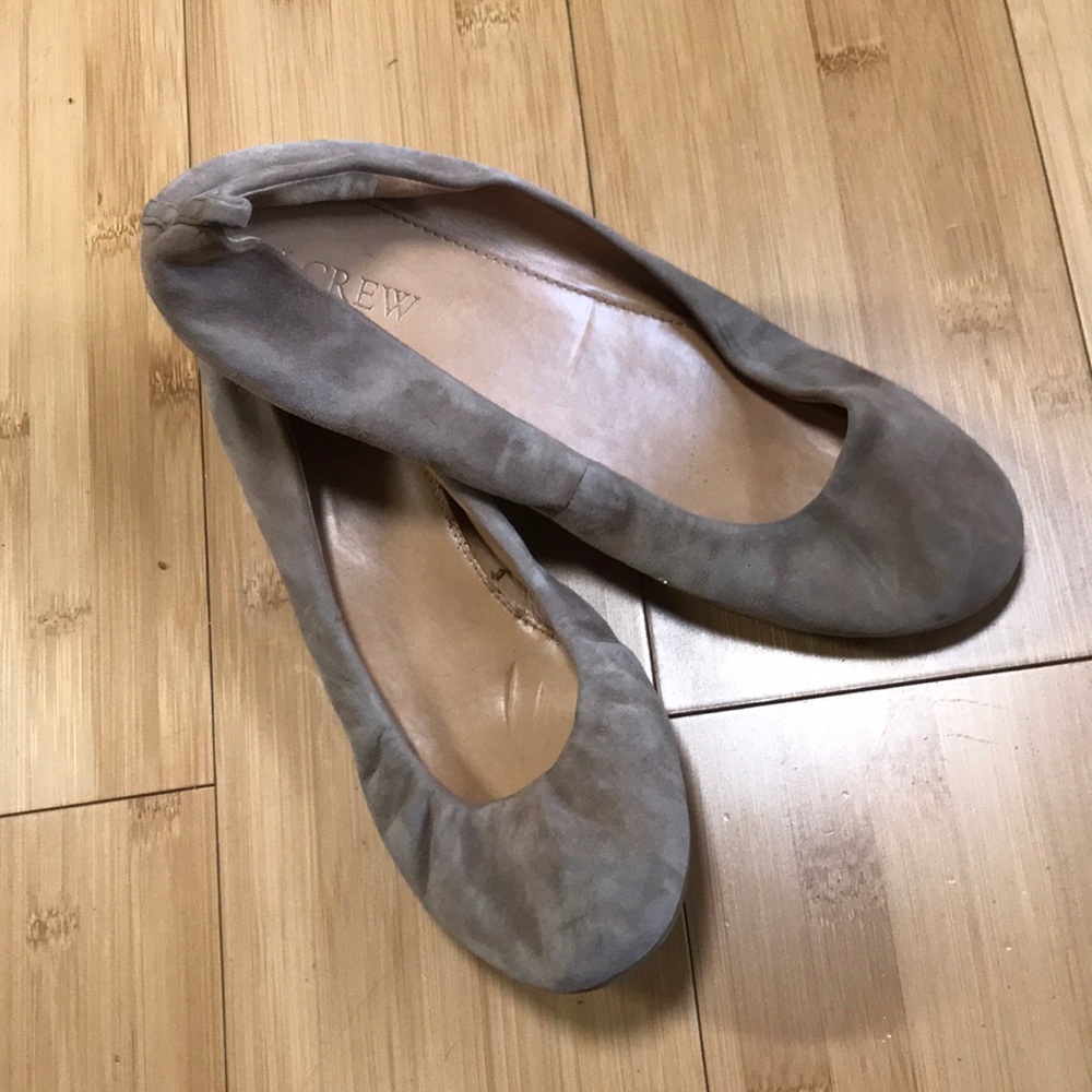 Taupe j Crew suede flats